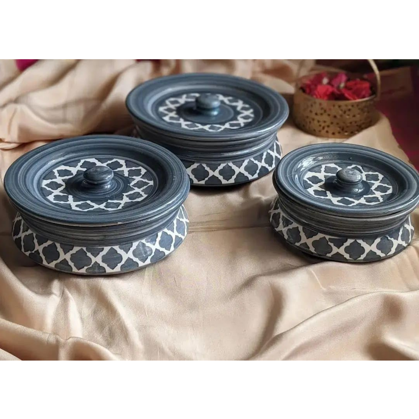 Raj Royal Ceramic Dinning Serving /Snack/ Mixing /Vegetable / Cereal / Soup / Salad / Tableware / Pudding Multipurpose / Desert / Food Storage Container Donga/ Degchi/ Handi / Casserole .