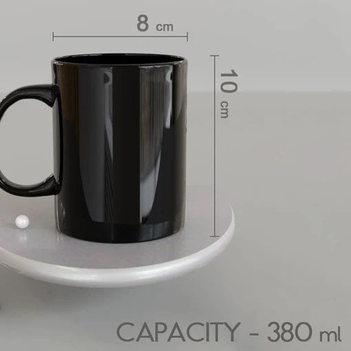 Ceramic Mugs - Black Pipe Coffee Mug (Set of 6)