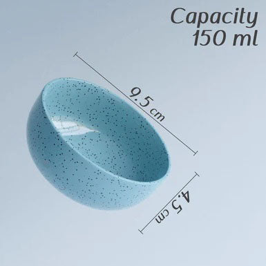Glossy Sky Blue Matte 2 Ceramic Dinner Plate with 2 Vegetable Bowl