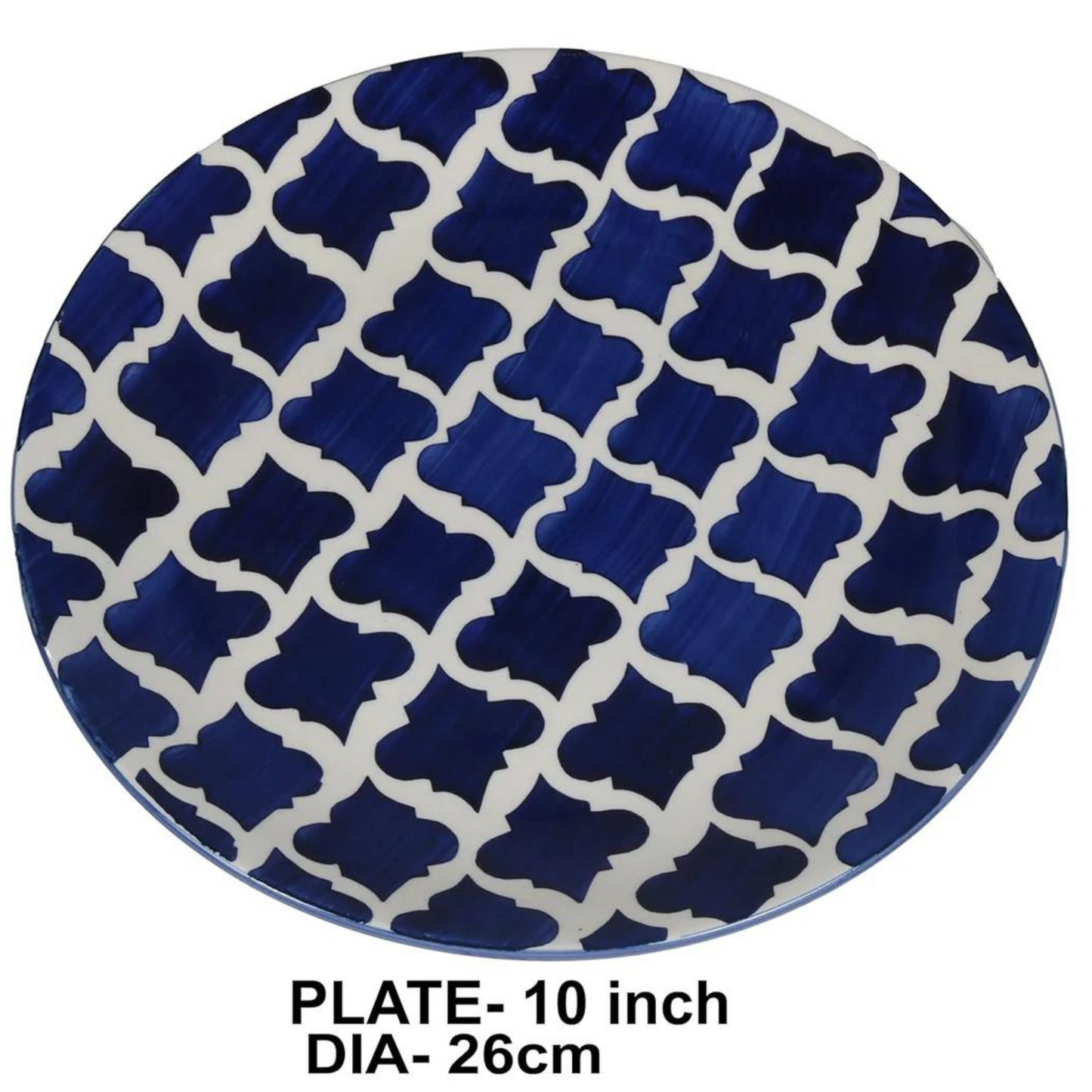 RAJ ROYAL Multipurpose Microwave Safe Ceramic Hand Painted Dinner Plates 10 Inch Dinnerware Serving Plate Set of 2 Plates (Seashell Blue)