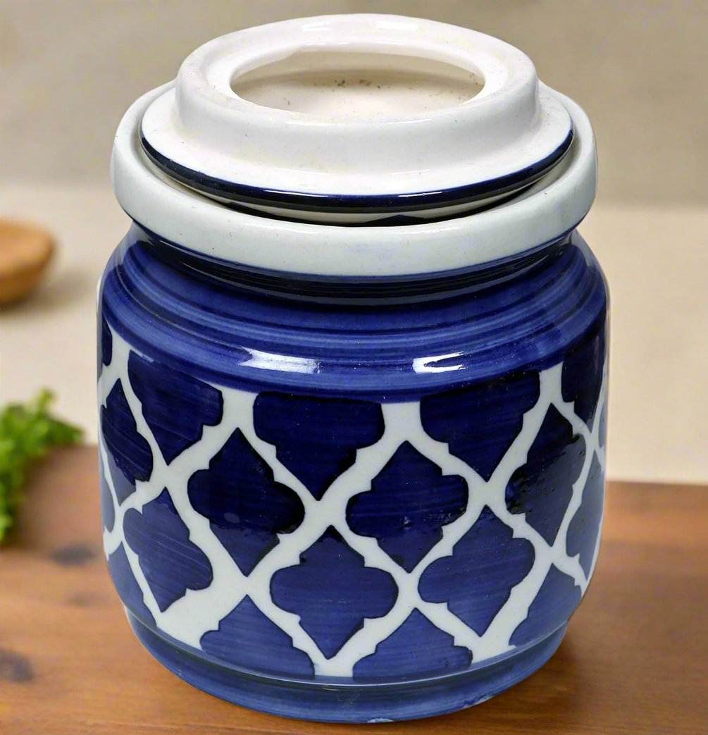 RAJ ROYAL Ceramic Storage Jar- Blue