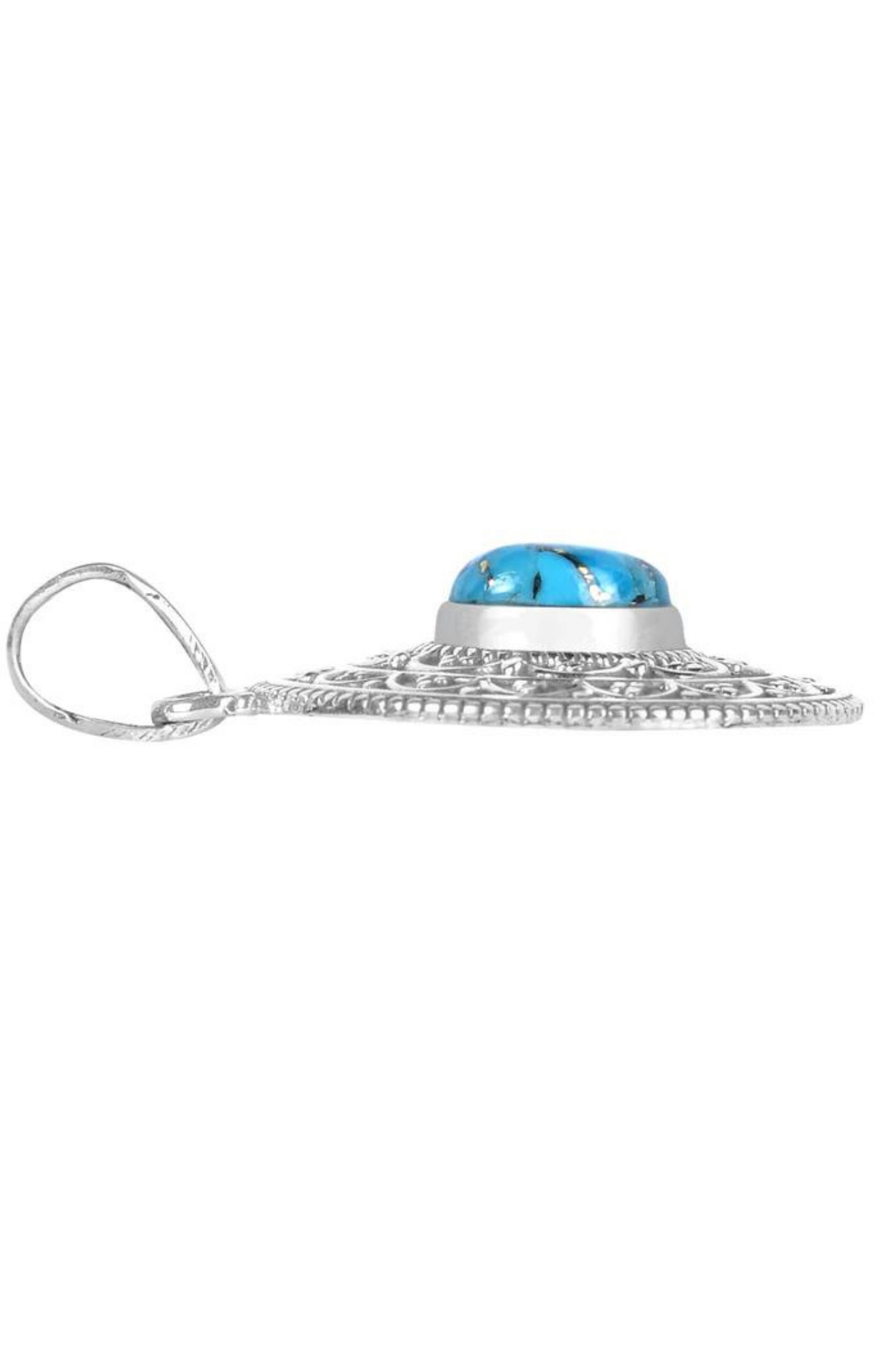 RAJ ROYAL Natural Turquoise Pendant in 925 Sterling Silver