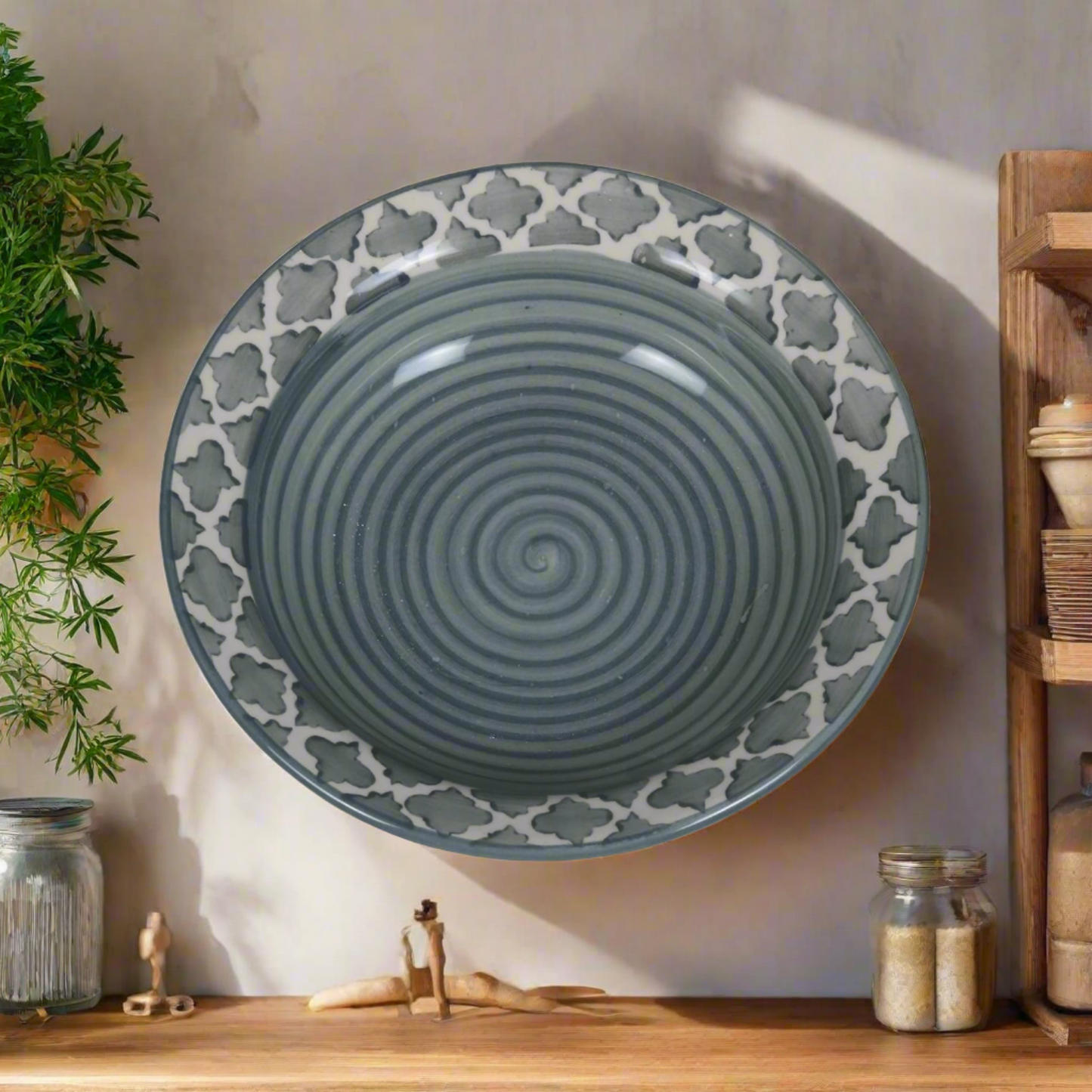 Ceramic Microwave & Oven Safe Plate Set of 4 Plates (7 Inch, Seashell)