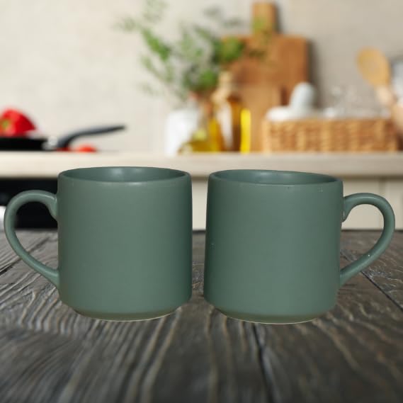 RAJ ROYAL Ceramic Mugs 250ml - Coffee/Tea Mugs - Microwave, Dishwasher Safe Tea Cups for Daily Use & Party (Set of 2 Cups)