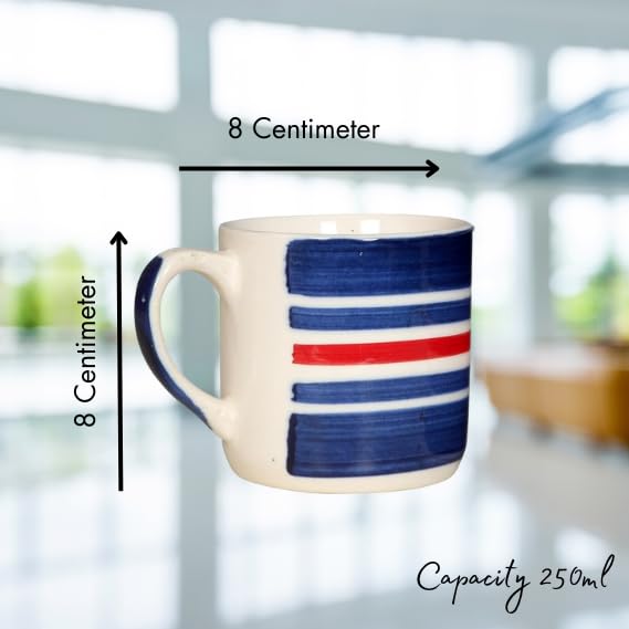 RAJ ROYAL Ceramic Mugs 250ml - Coffee/Tea Mugs - Microwave, Dishwasher Safe Tea Cups for Daily Use & Party (Set of 2 Cups)