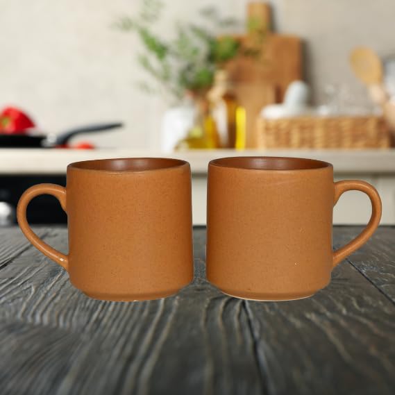 RAJ ROYAL Ceramic Mugs 250ml - Coffee/Tea Mugs - Microwave, Dishwasher Safe Tea Cups for Daily Use & Party (Set of 2 Cups)