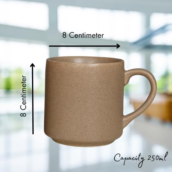 RAJ ROYAL Ceramic Mugs 250ml - Coffee/Tea Mugs - Microwave, Dishwasher Safe Tea Cups for Daily Use & Party (Set of 2 Cups)