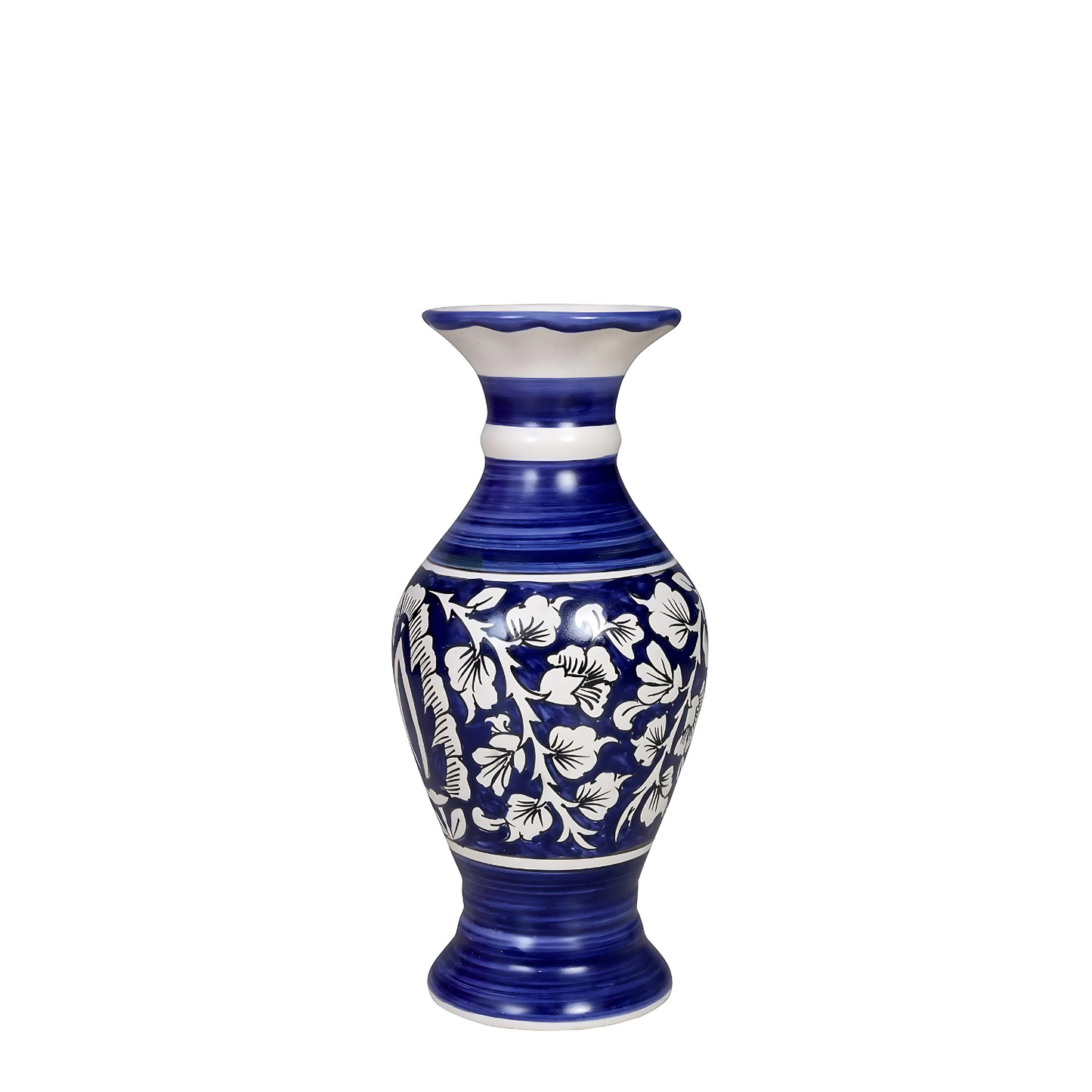 RAJ ROYAL Ceramic Decorative Flower Vase Pot for Living Room Home Office Vases for Indoor Balcony Plants Flower Planting Vase for Home Decoration - 15x15x29 cm