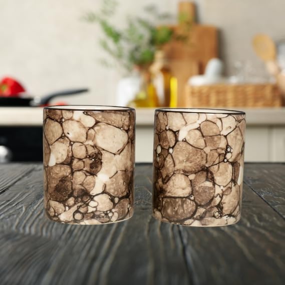RAJ ROYAL Ceramic Mugs 250ml - Coffee/Tea Mugs - Microwave, Dishwasher Safe Tea Cups for Daily Use & Party (Set of 2 Cups)
