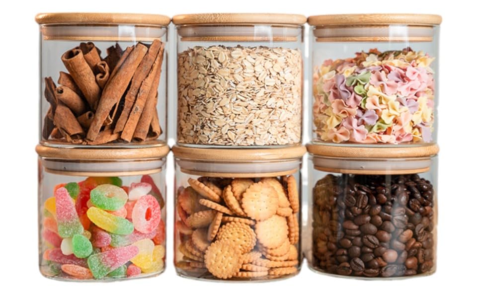 RAJ ROYAL Borosilicate Airtight Food Storage Jar with Wooden Lid Capacity 500 ML