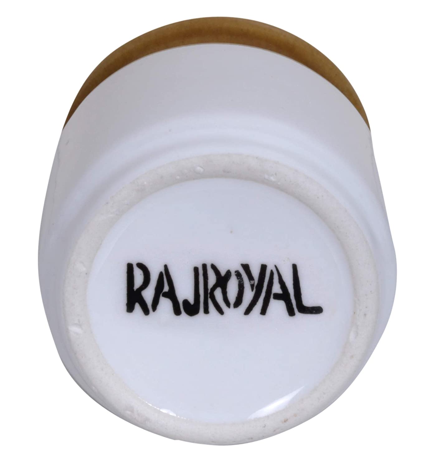 RAJ ROYAL Ceramic Food Storage Container with Lid & Tray - Set of 3-Storage Canister, Colour – White & Brown Cornichon Jar - Size: Height 2.9" x Diameter: 2.9", Capacity-200 Gm. Each