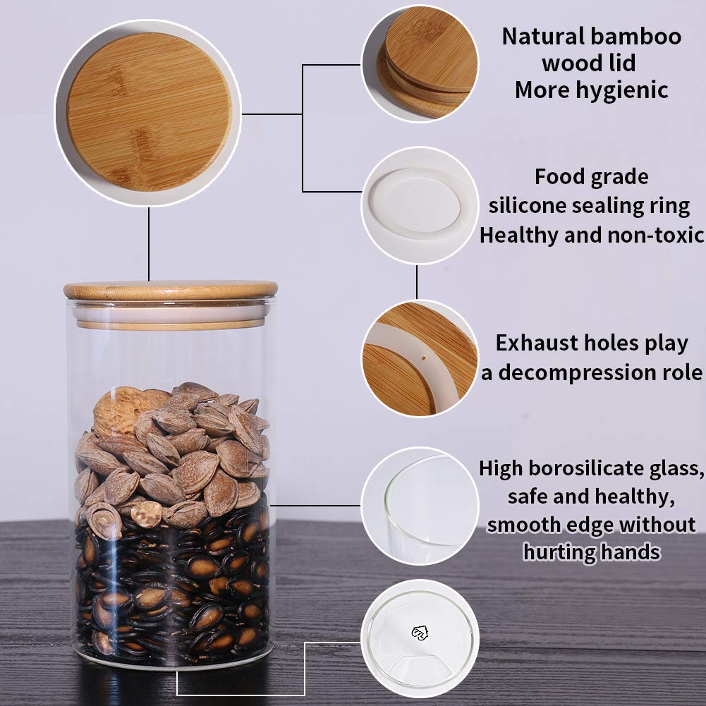 RAJ ROYAL Borosilicate Airtight Food Storage Jar with Wooden Lid Capacity 2000 ML