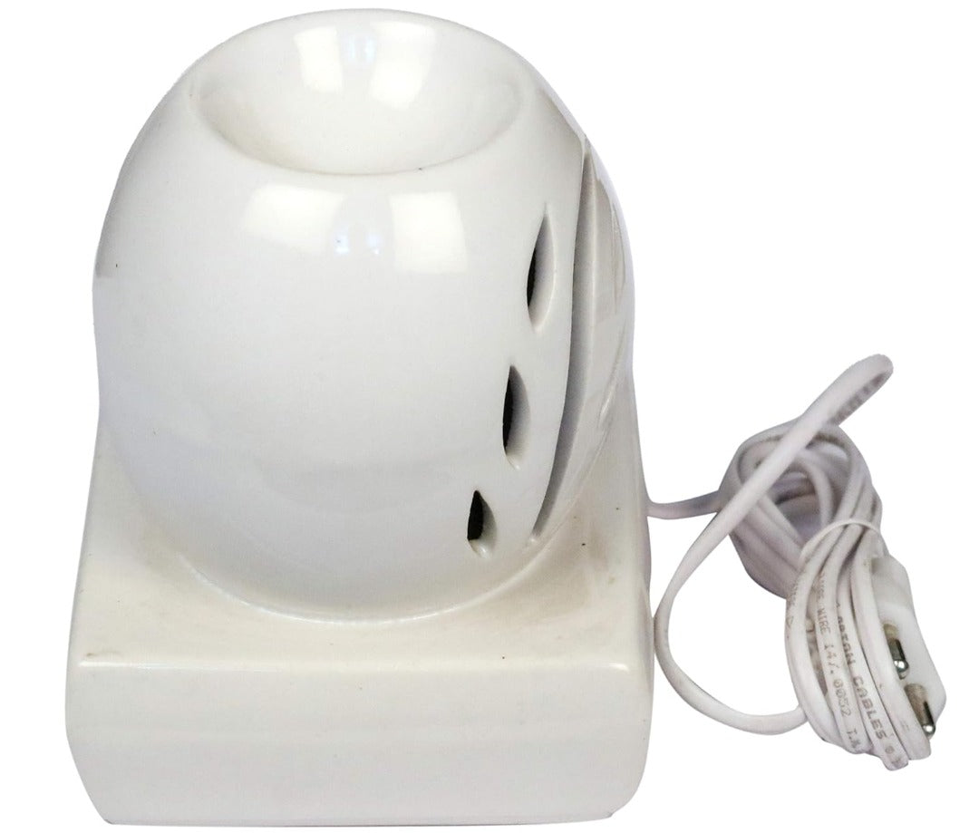 RAJ ROYAL Black, Green, White Oval Shaped Ceramic Electric Aroma Diffuser Essential Oil Burner Air Freshener for Home SPA Office Decor (15 x 12 cm)