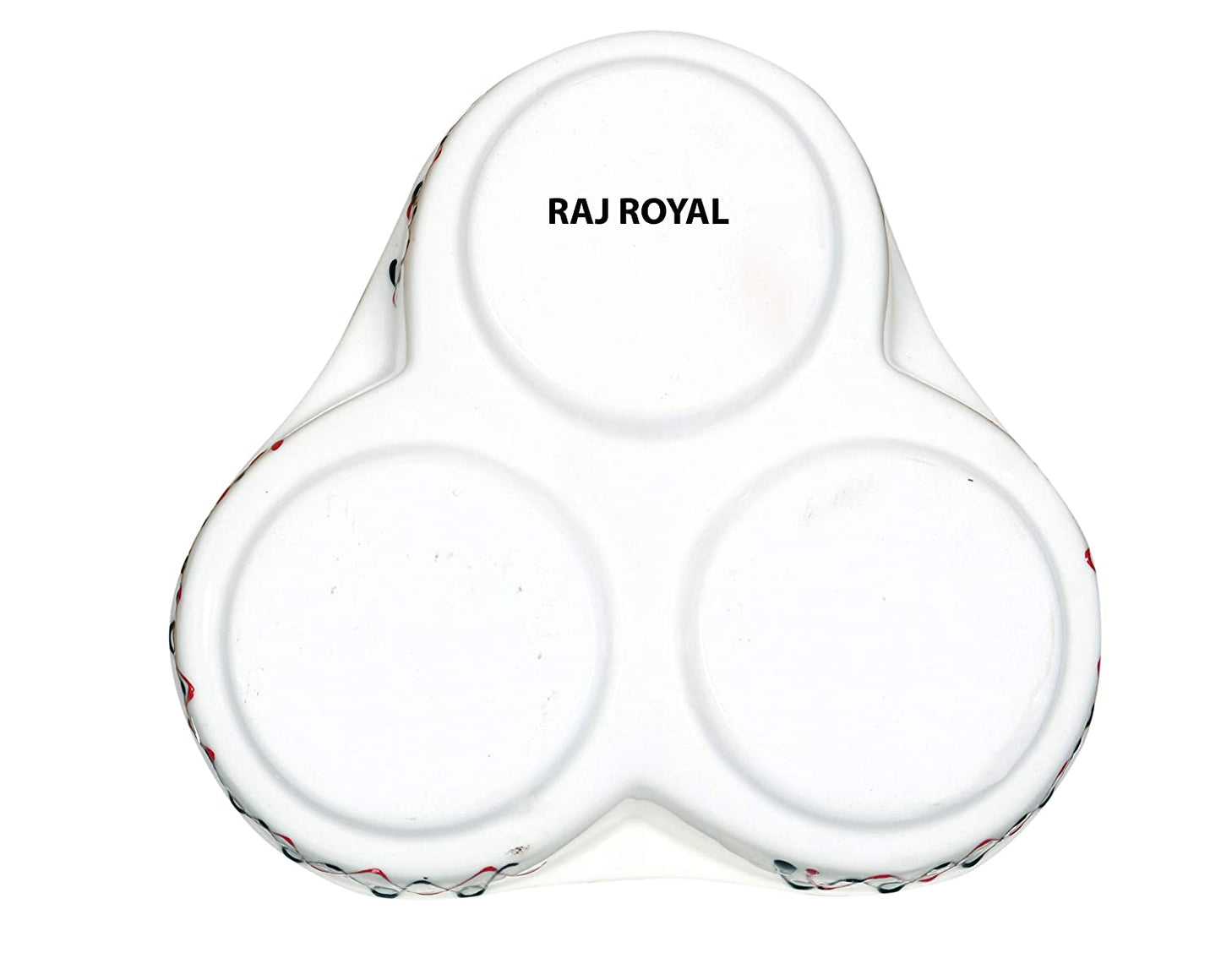 RAJ ROYAL Ceramic Food Storage Container with Lid & Tray - Set of 3-Storage Canister, Colour – Red & White Cornichon Jar - Size: Height 2.9" x Diameter: 2.9", Capacity-200 Gm. Each