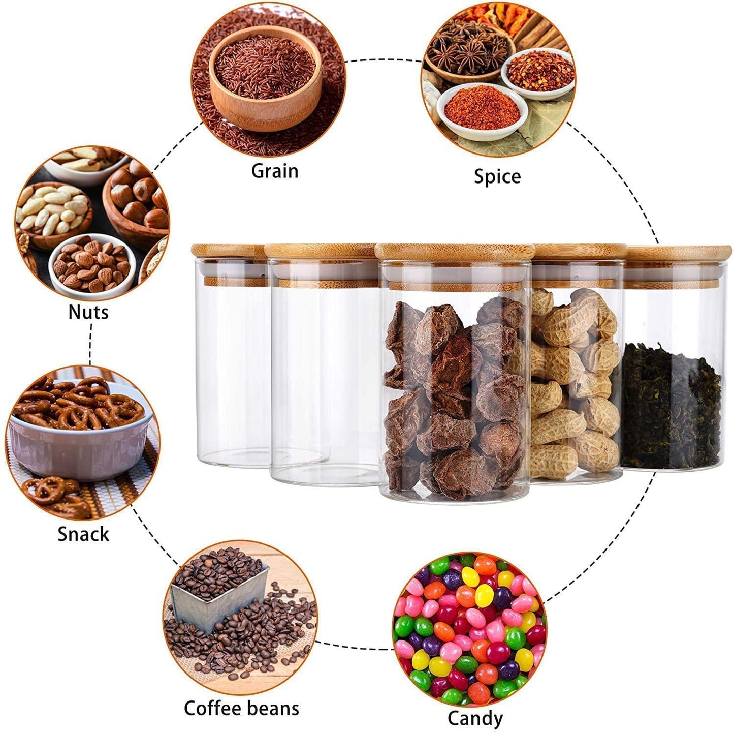 RAJ ROYAL Borosilicate Airtight Food Storage Jar with Wooden Lid Capacity 2000 ML