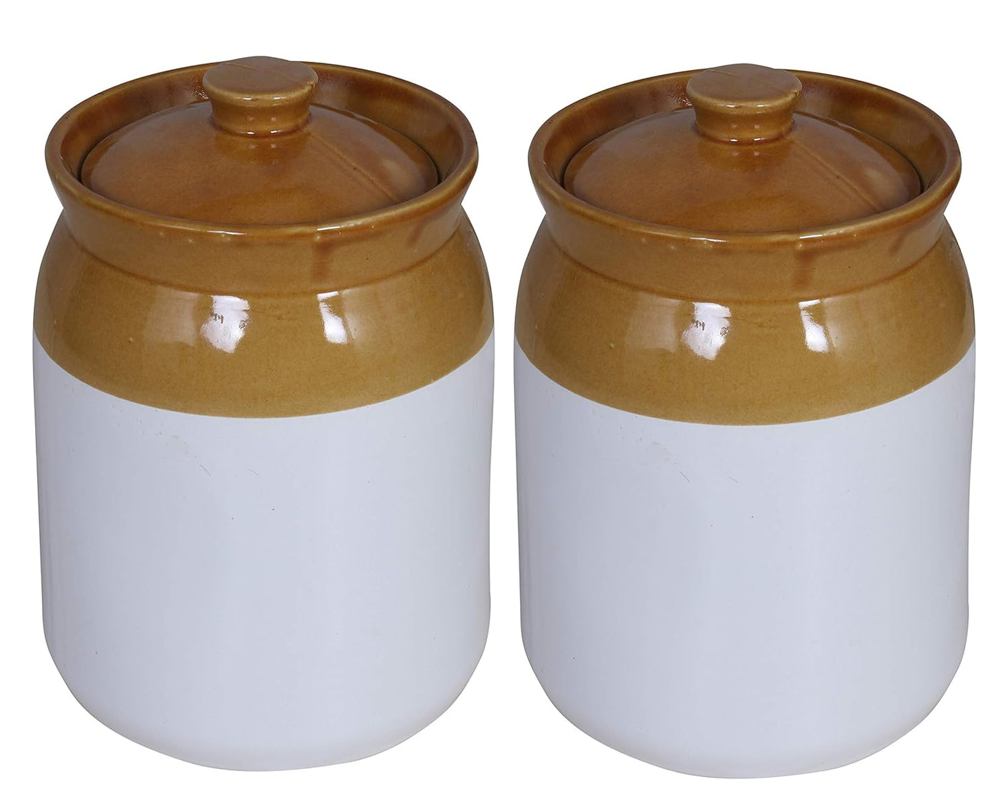 RAJ ROYAL Ceramic Pottery Hand Painted Cornichon Crockery Pulses Dry Fruit Tea Pickle Coffee Multipurpose Food Storage Jar Container with Lid For Kitchen Home