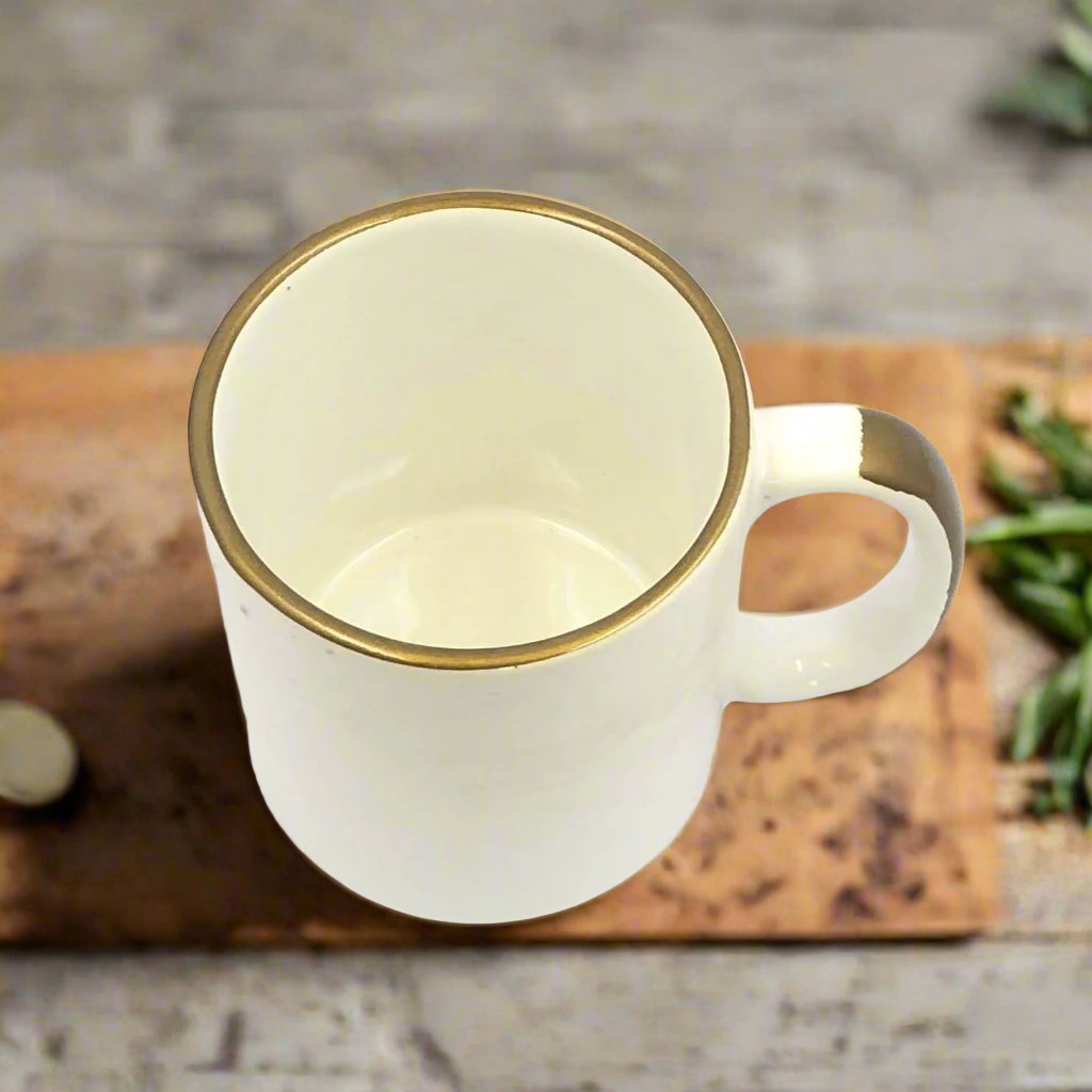 Raj Royal Handcrafted Plain Ceramic Tea Cup/Coffee Mug for Sublimation or Daily use - Set of 2