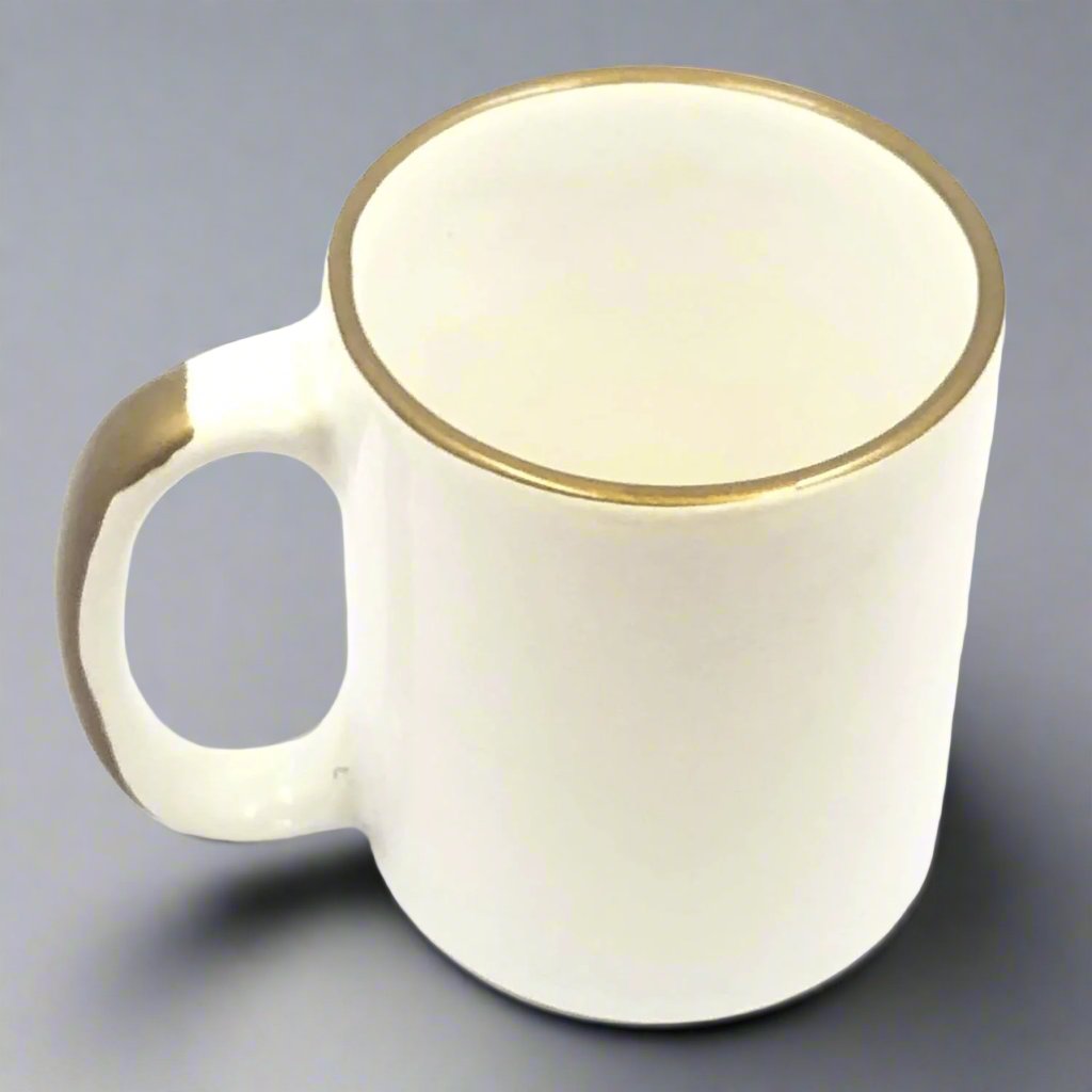 Raj Royal Handcrafted Plain Ceramic Tea Cup/Coffee Mug for Sublimation or Daily use - Set of 2