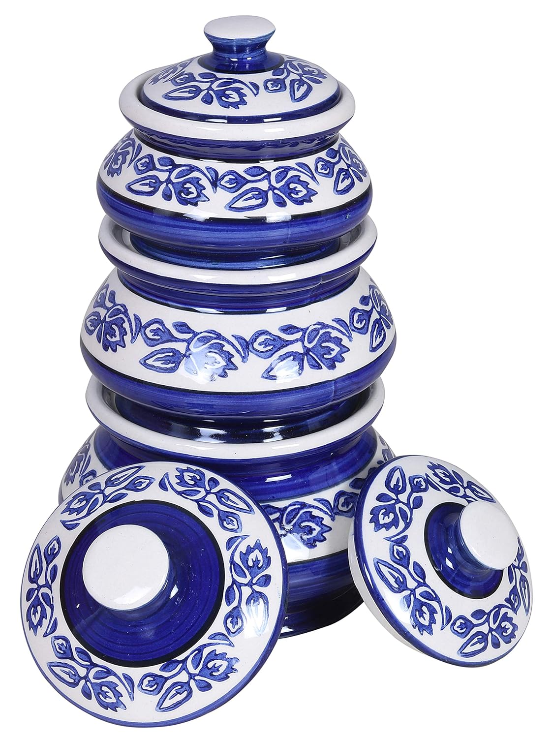 RAJ ROYAL Microwave Safe Ceramic Dessert Caseroll Set 3 Pc's Multipurpose Food Storage Container with Lid Kitchen Casserole Set for Serving
