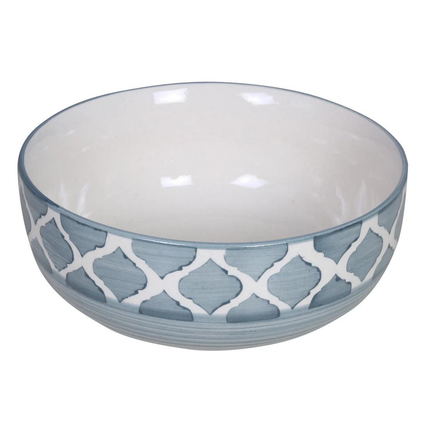 Raj Royal Ceramic Dinning Serving /Snack/ Mixing /Vegetable / Cereal / Soup / Salad / Tableware / Pudding Multipurpose / Desert / Food Storage Container / Hand Painted Green Line Bowl Set of 4 /Microwave Safe/(1300 ML, 700 ML, 500 ML, 300 ML)