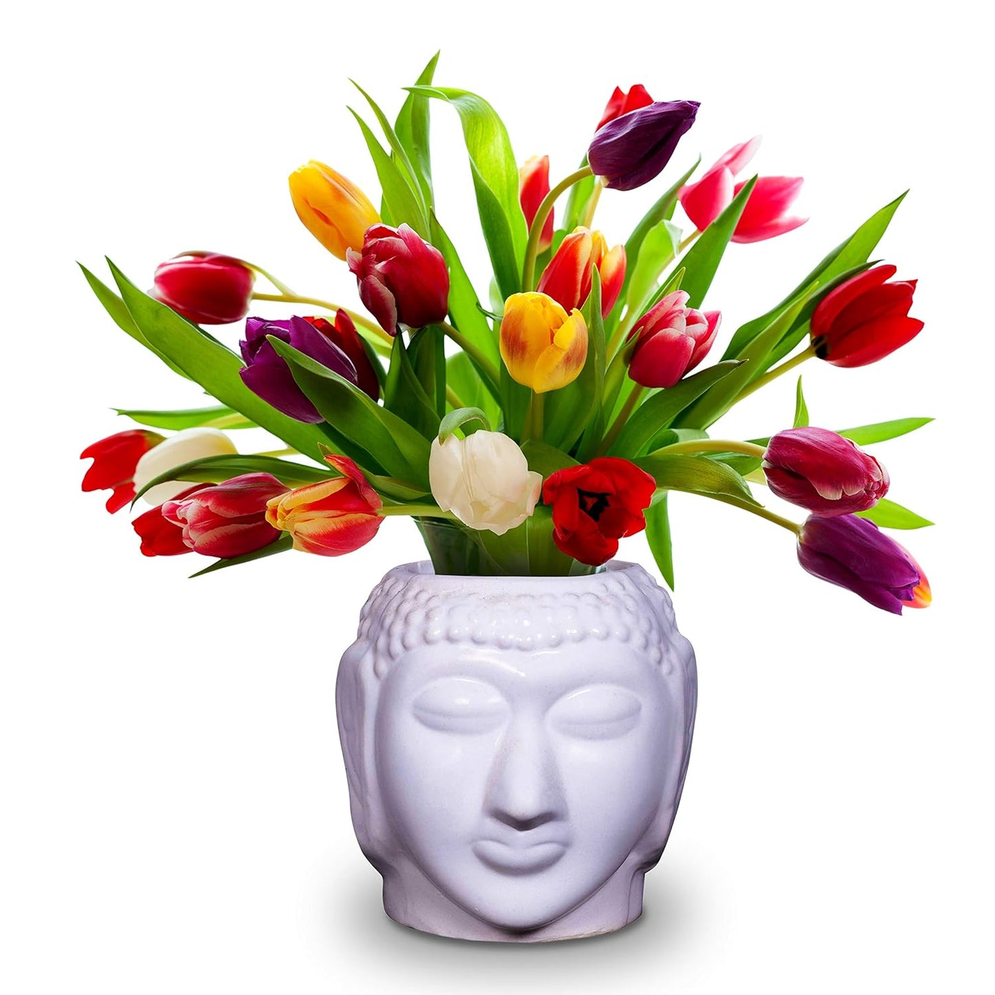 RAJ ROYAL Handcrafted Ceramic Bhuddha Shape Flower Vase for Living Room Handmade Decorative Vases Pot Planter for Garden for Home Office Decoration Pots 1 Piece
