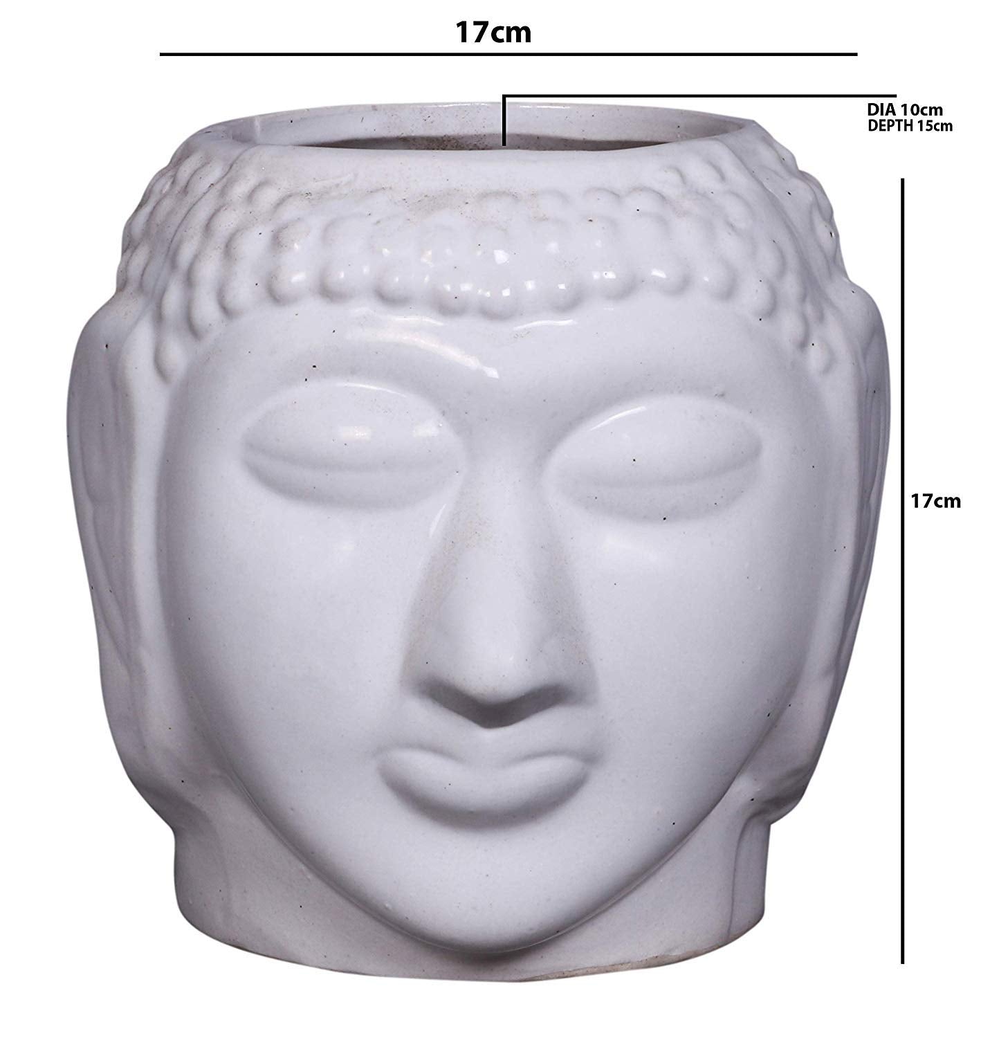 RAJ ROYAL Handcrafted Ceramic Bhuddha Shape Flower Vase for Living Room Handmade Decorative Vases Pot Planter for Garden for Home Office Decoration Pots 1 Piece