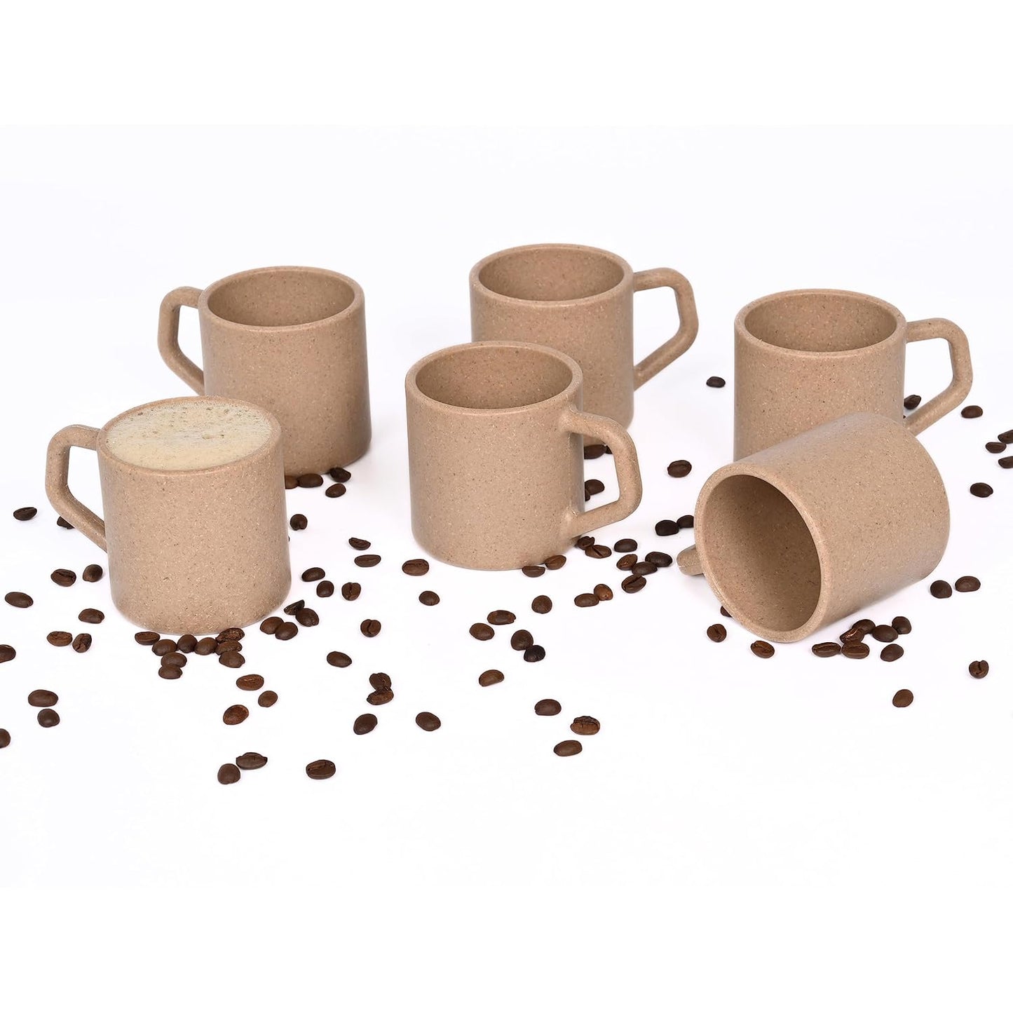 RAJ ROYAL Ceramic Tea Coffee Cup Set of 6 Matt Finish ( Set of 6, 125 ML Each)