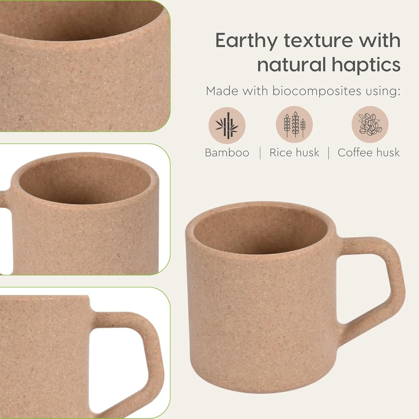 RAJ ROYAL Ceramic Tea Coffee Cup Set of 6 Matt Finish ( Set of 6, 125 ML Each)