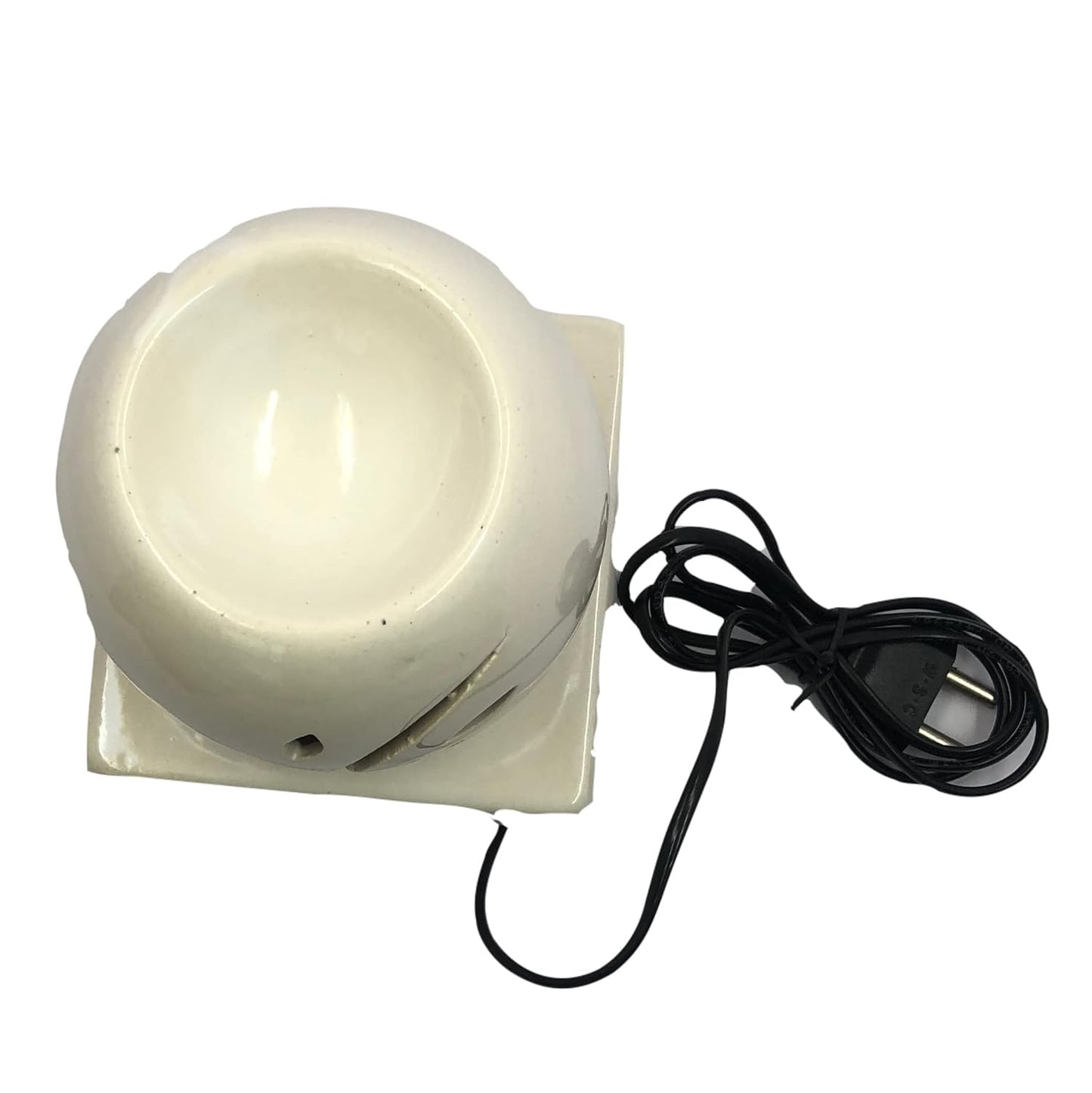 RAJ@ROYAL® White Oval Shaped Ceramic Electric Aroma Diffuser Essential Oil Burner Air Freshener for Home SPA Office Decor (15 x 12 cm, White)