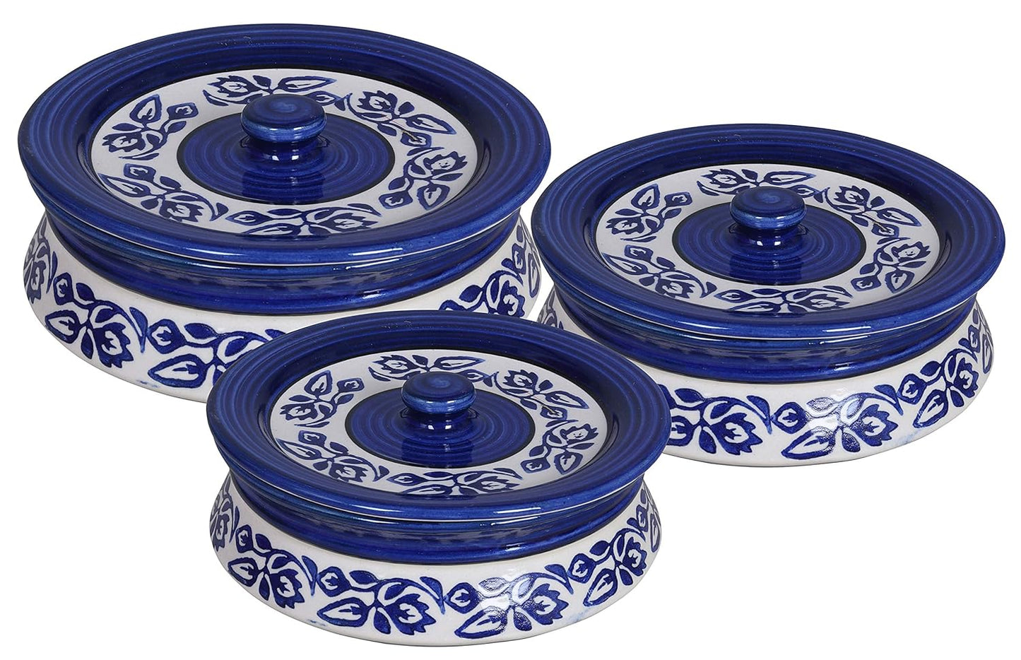 Raj@Royal® Ceramic Kitchen Accessories Items Donga Set, Dishwasher & Microwave Safe, Serves Donga for Cereal Soup, Set of 3, Capacity: 1500 ML, 1000 ML, and 800 ML