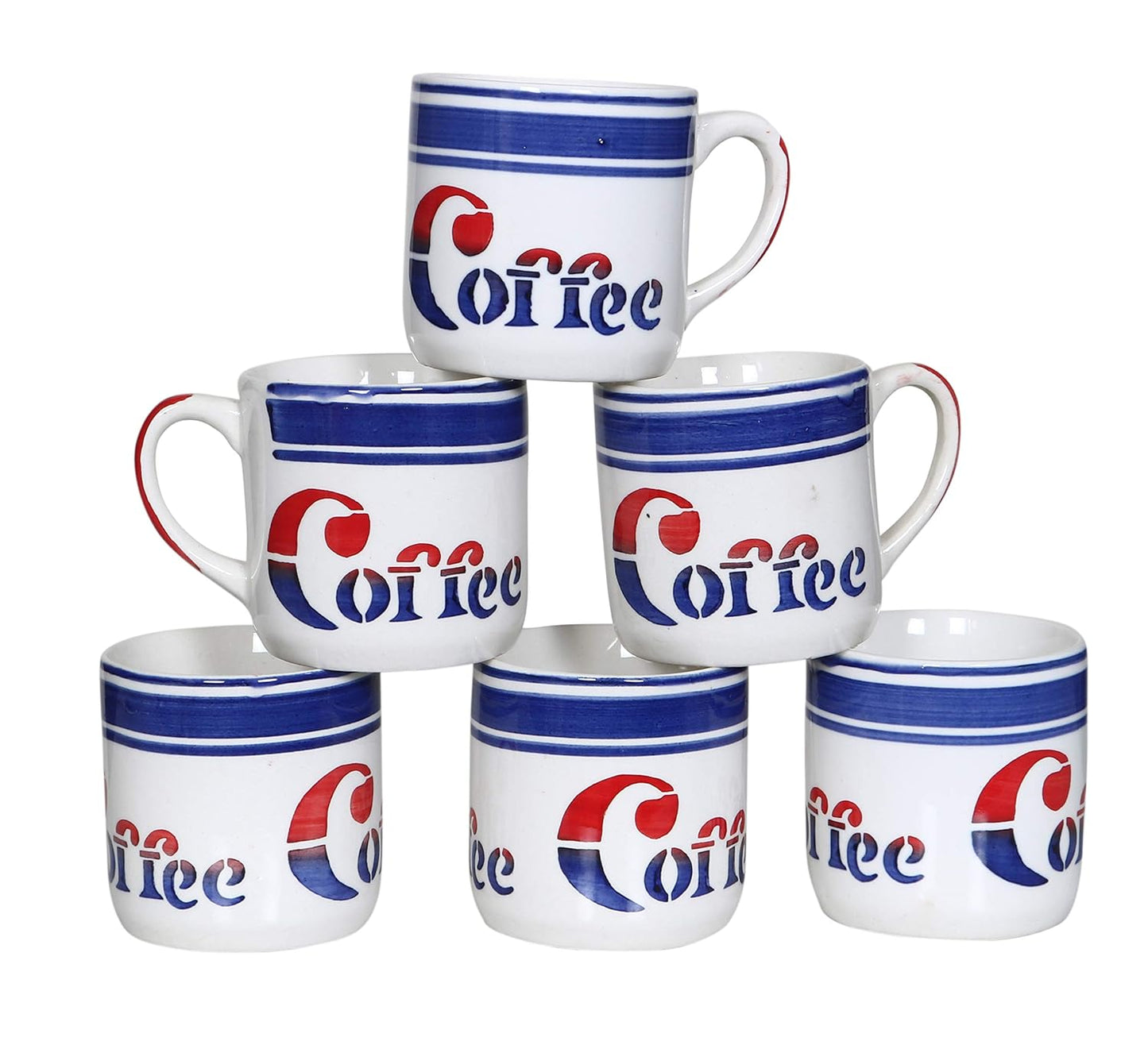 RAJ ROYAL GSS Glossy Ceramic Stylish Coffee Mugs Tea Cup for Kids Girls Boys Coffee Printed Microwave Safe Cup Best Gift for Friends Anniversary Birthday 300 ml (Set of 6)
