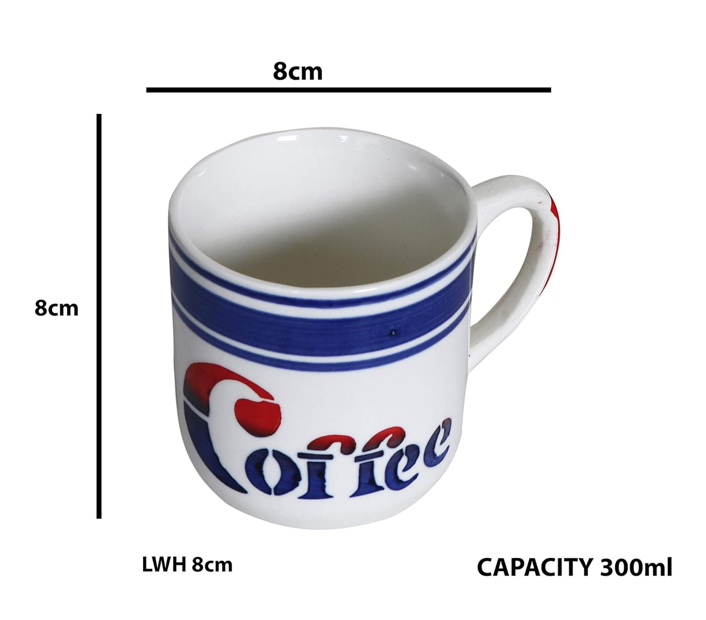 RAJ ROYAL GSS Glossy Ceramic Stylish Coffee Mugs Tea Cup for Kids Girls Boys Coffee Printed Microwave Safe Cup Best Gift for Friends Anniversary Birthday 300 ml (Set of 6)