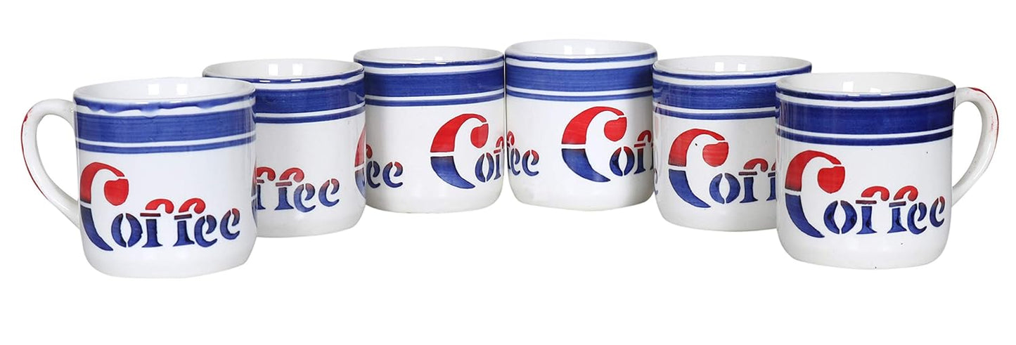 RAJ ROYAL GSS Glossy Ceramic Stylish Coffee Mugs Tea Cup for Kids Girls Boys Coffee Printed Microwave Safe Cup Best Gift for Friends Anniversary Birthday 300 ml (Set of 6)
