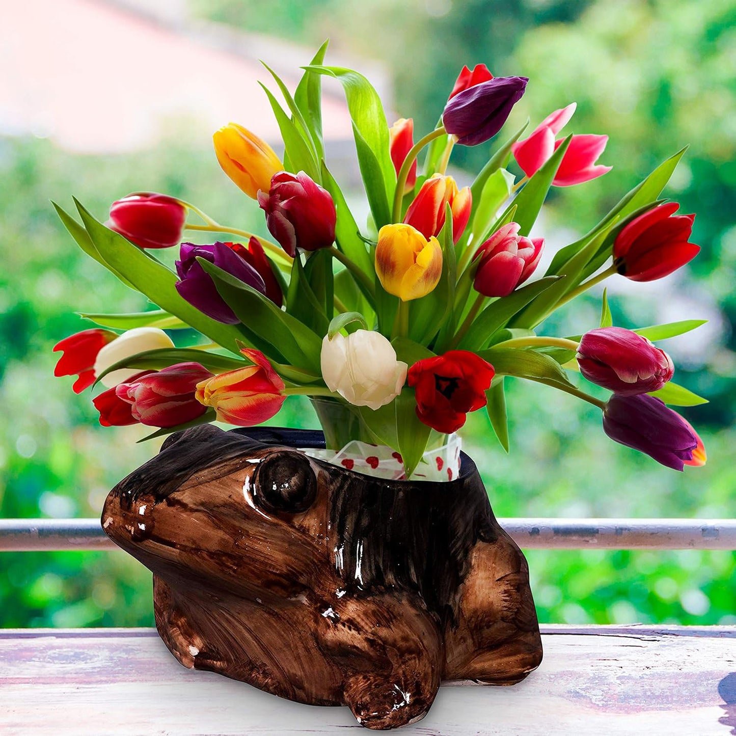 RAJ ROYAL Handcrafted Ceramic Frog Shape Flower Vase