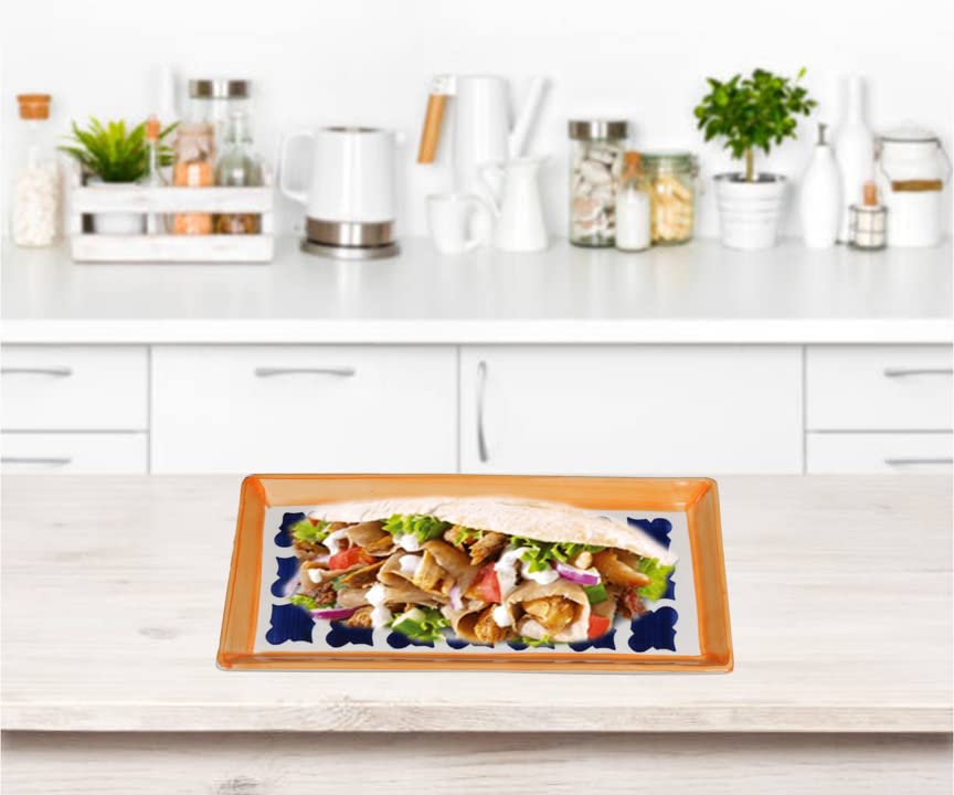 Raj Royal Ceramic Microwave Safe Serving Tray Hand Painted for Dinning Rooms - 1 Piece
