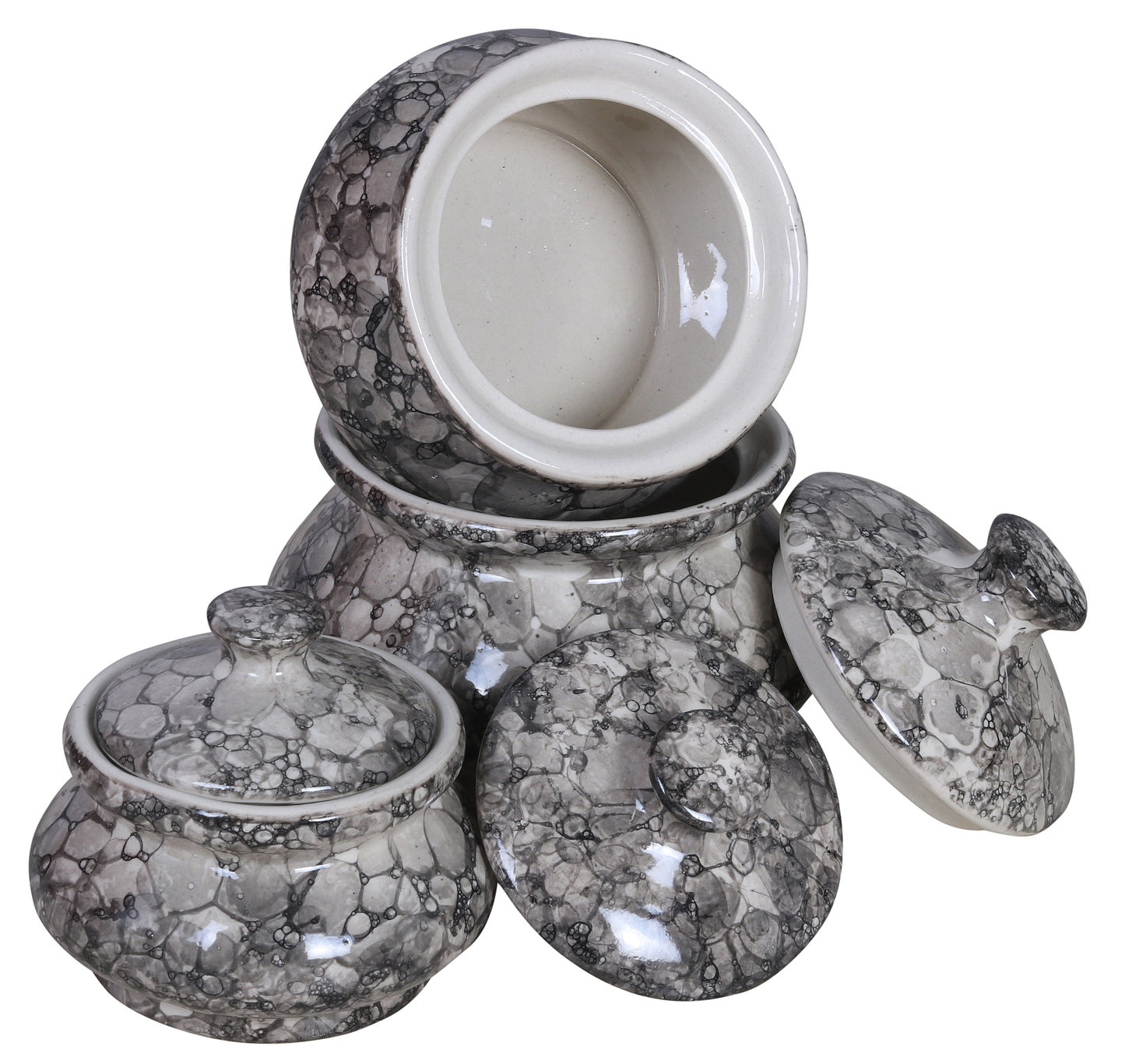 Raj Royal Ceramic Dinning Serving /Snack/ Mixing /Vegetable / Cereal / Soup / Salad / Tableware / Pudding Multipurpose / Desert / Food Storage Container Donga/ Degchi/ Handi / Casserole .