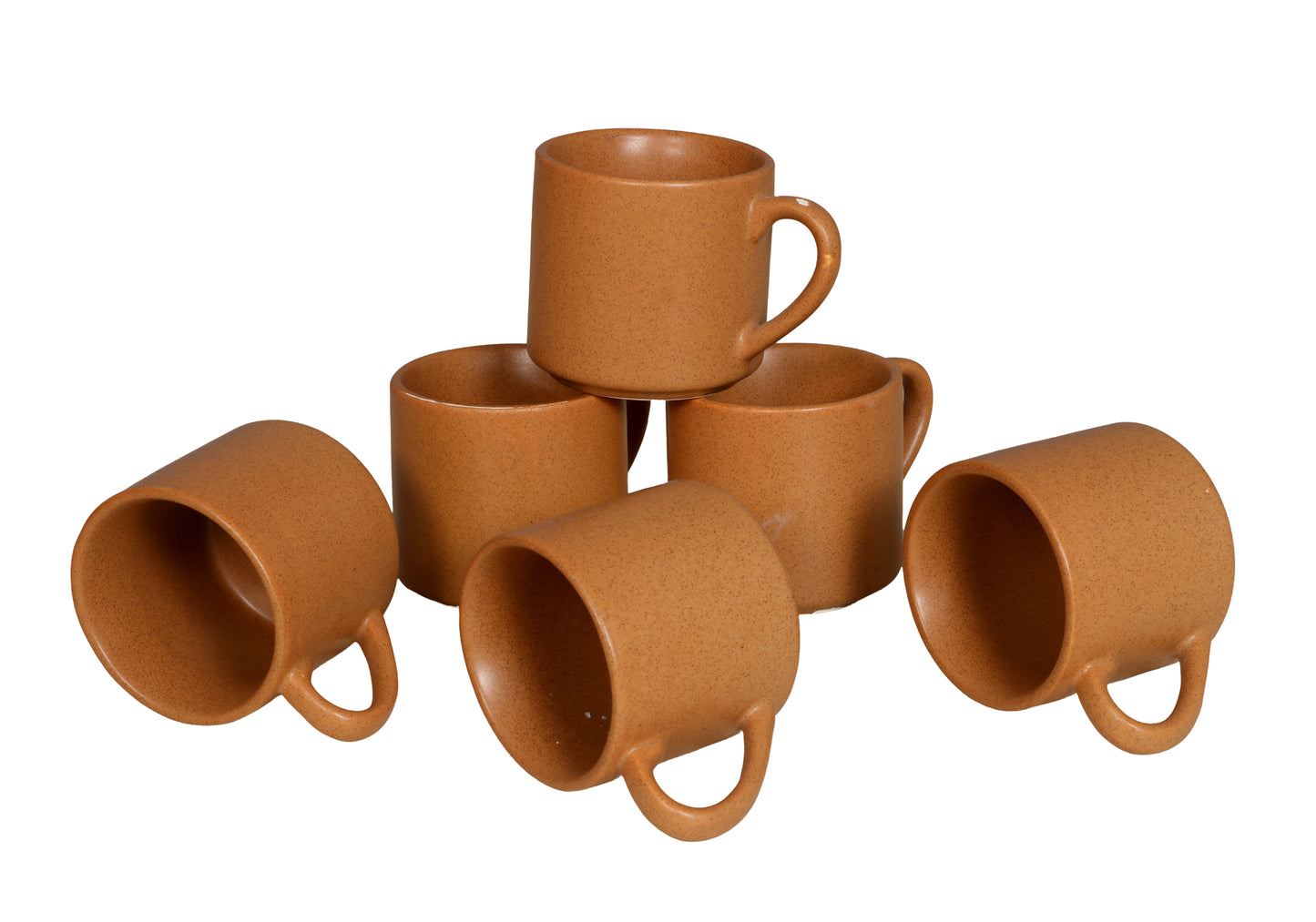 RAJ ROYAL Ceramic Tea Coffee Cup Set of 6 Matt Finish ( Set of 6, 125 ML Each)