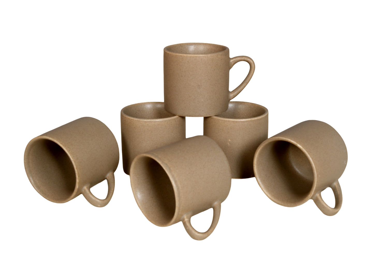 RAJ ROYAL Ceramic Tea Coffee Cup Set of 6 Matt Finish ( Set of 6, 125 ML Each)