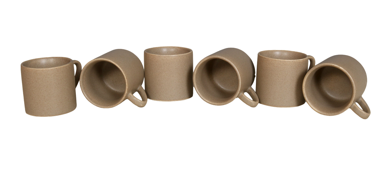 RAJ ROYAL Ceramic Tea Coffee Cup Set of 6 Matt Finish ( Set of 6, 125 ML Each)