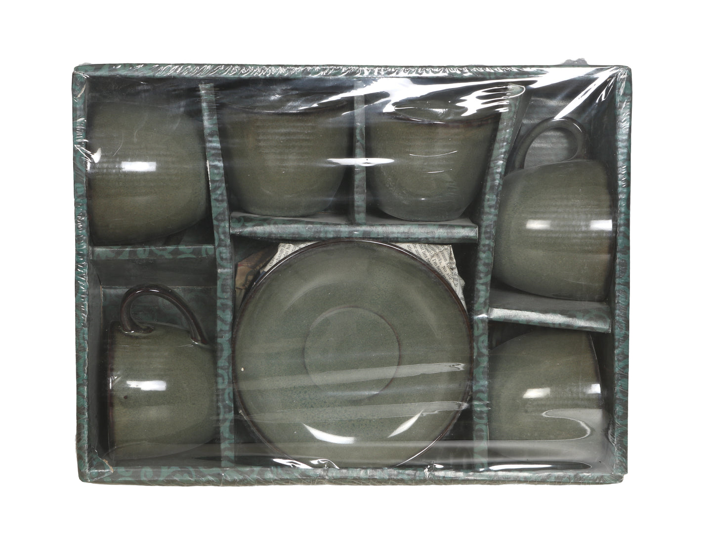 Raj Royal Stylish Print Ceramic Tea/Coffee Cups Set of 6 with Saucer (150ML)