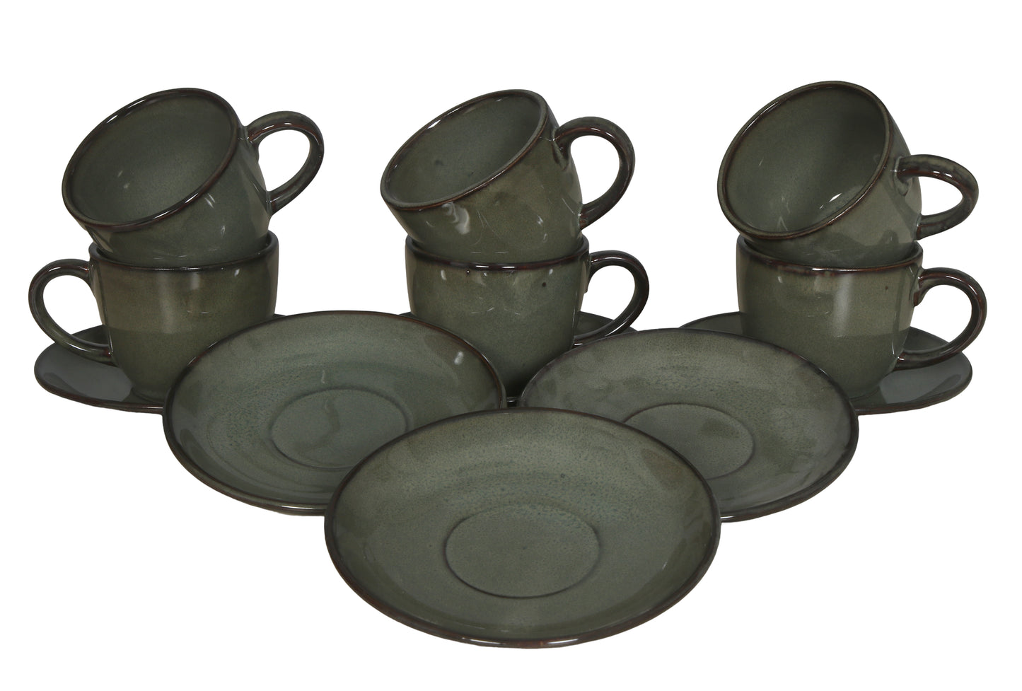 Raj Royal Stylish Print Ceramic Tea/Coffee Cups Set of 6 with Saucer (150ML)