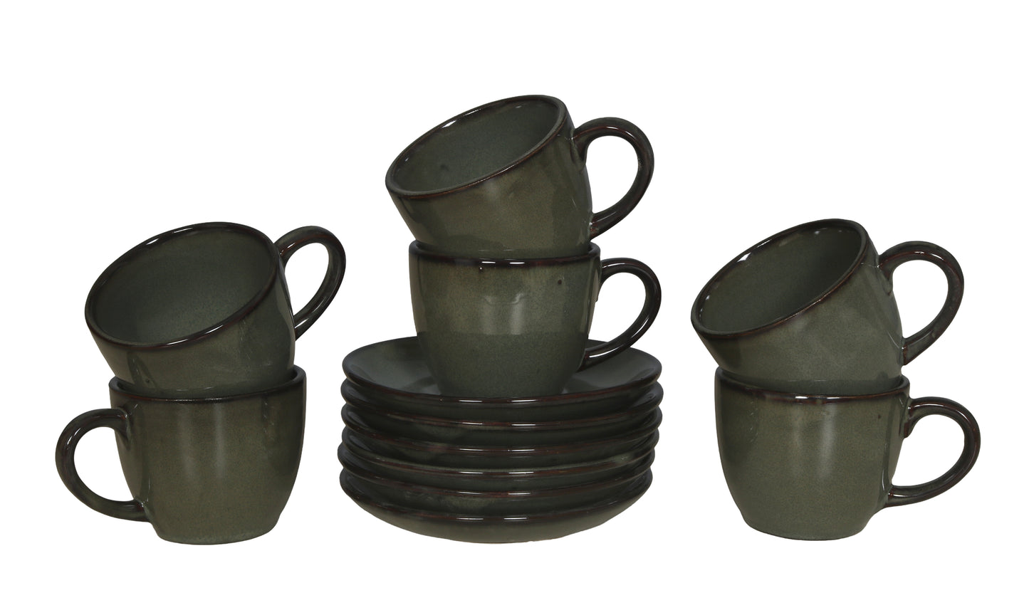 Raj Royal Stylish Print Ceramic Tea/Coffee Cups Set of 6 with Saucer (150ML)