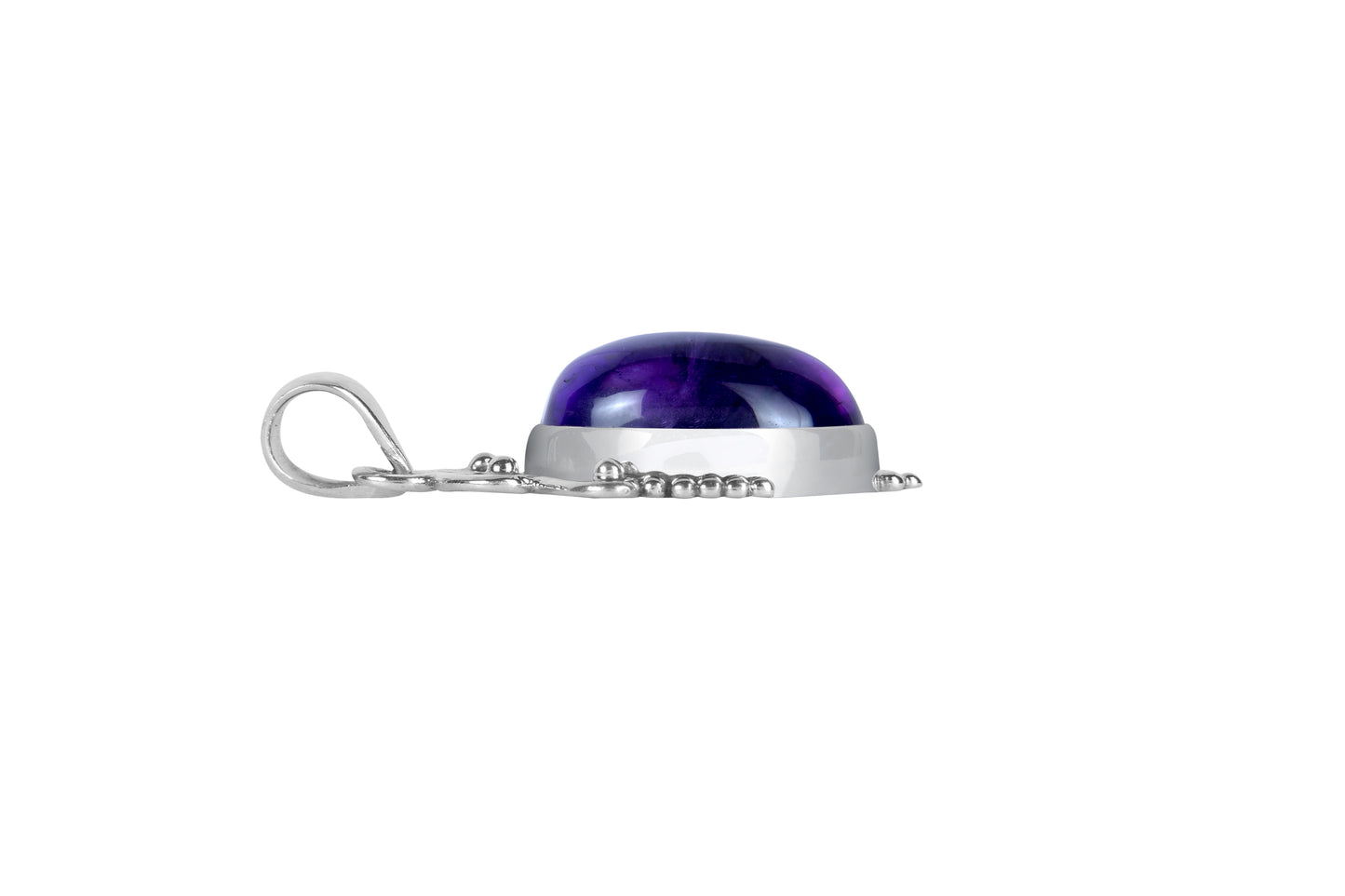 RAJ ROYAL Natural Amethyst Pendant in 925 Sterling Silver