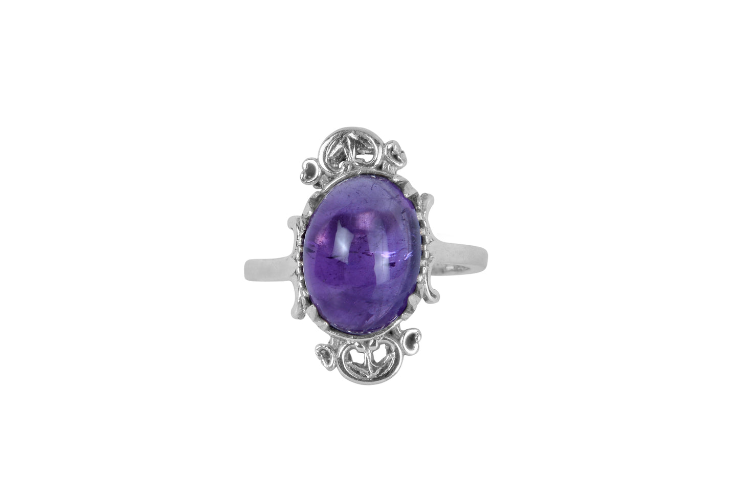 RAJ ROYAL Natural Amethyst Finger Ring in 925 Sterling Silver