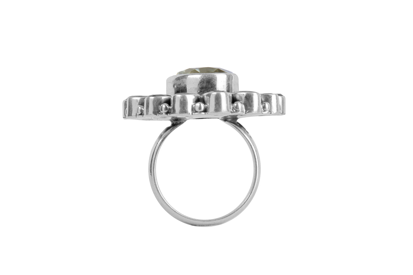 RAJ ROYAL Natural Gemstone Flower Ring in 925 Sterling Silver
