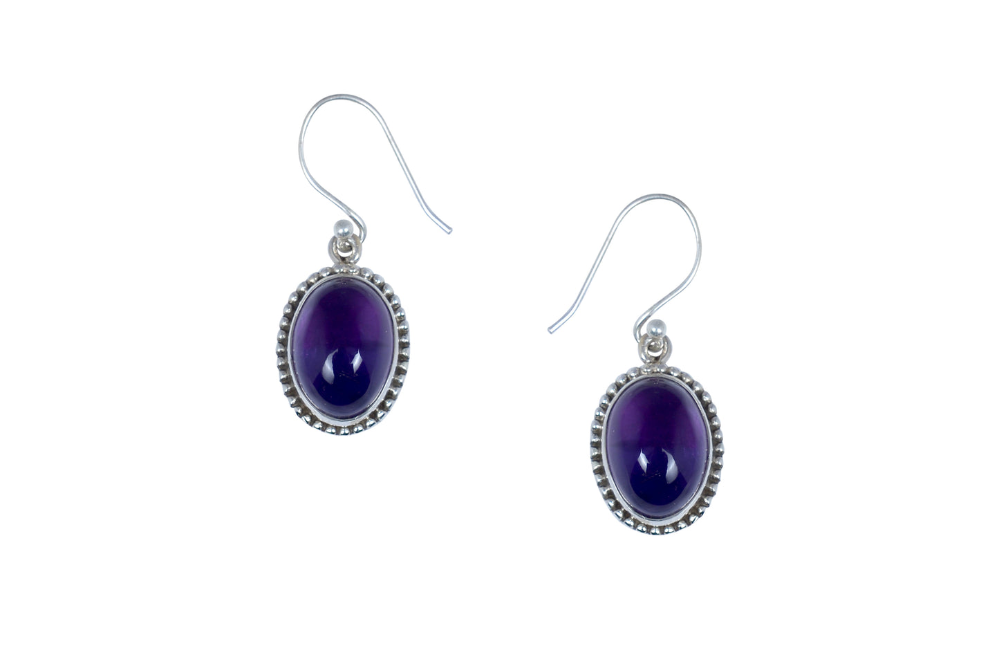RAJ ROYAL Natural Amethyst Stud Earring Set in 925 Sterling Silver