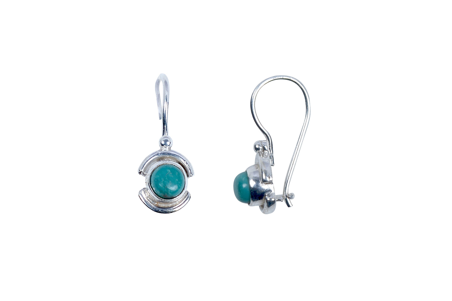 RAJ ROYAL Natural Turquoise Stud Earring in 925 Sterling Silver