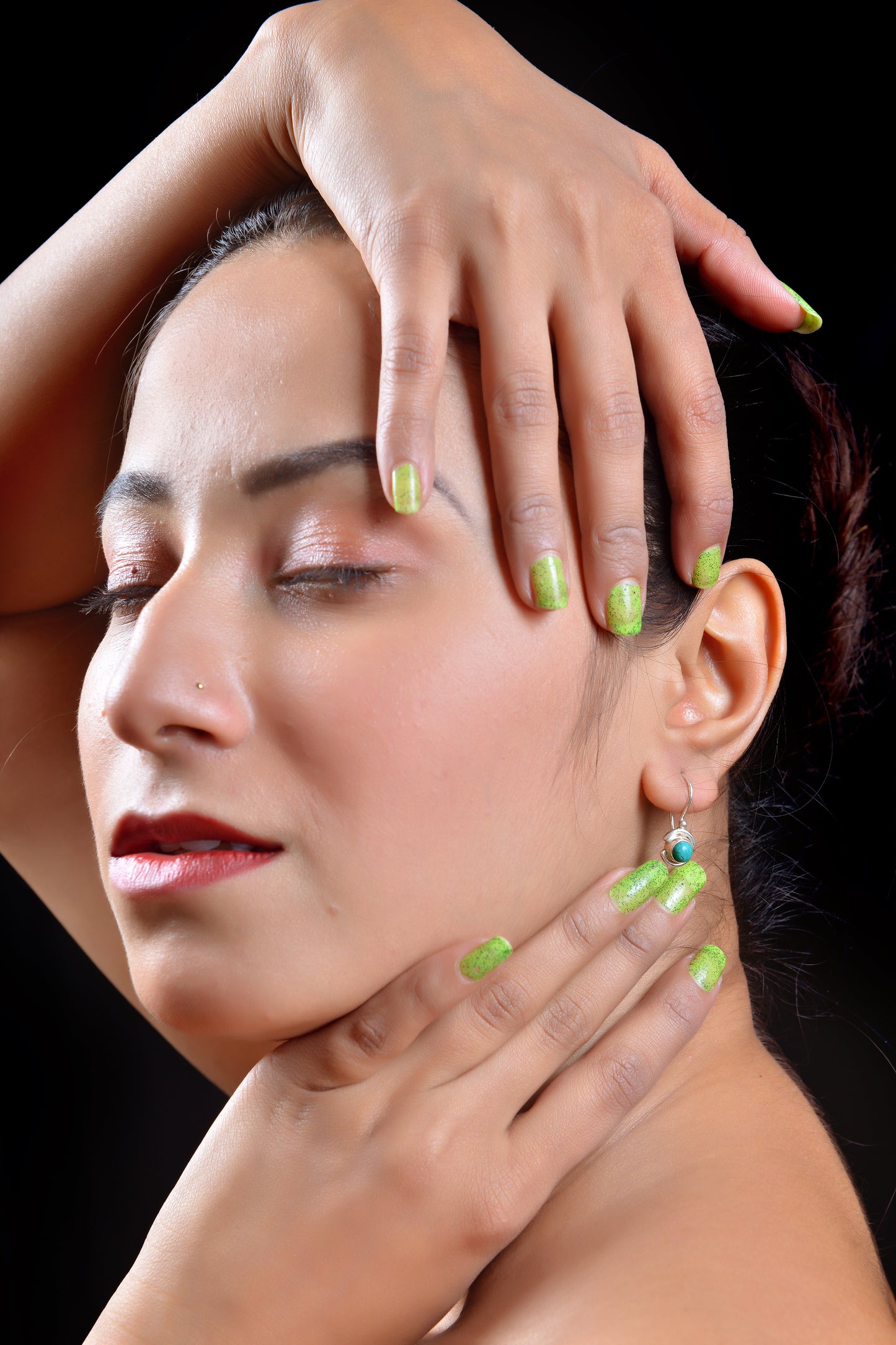 RAJ ROYAL Natural Turquoise Stud Earring in 925 Sterling Silver