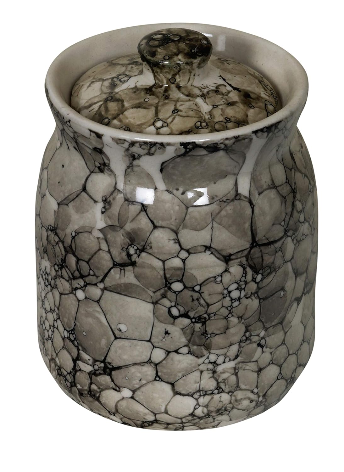 RAJ ROYAL Ceramic Storage Container Jar With Lid - Storage Canister (Grey) - 1.25 Kilogram