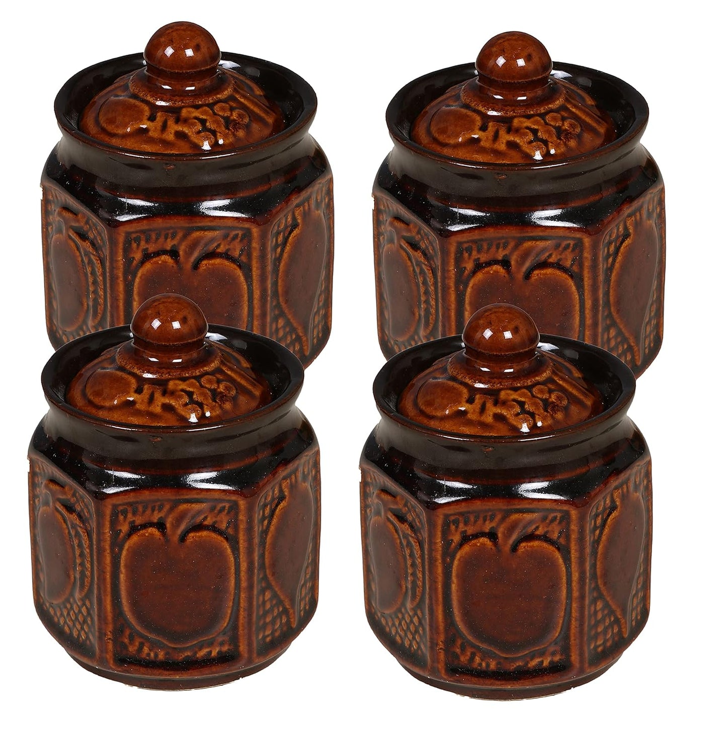 RAJ ROYAL Ceramic Food Storage Container Jar for Pickle with Lid & Tray, Handmade Barni Storage Container For Chutney, Dining Table, Salt, Masala